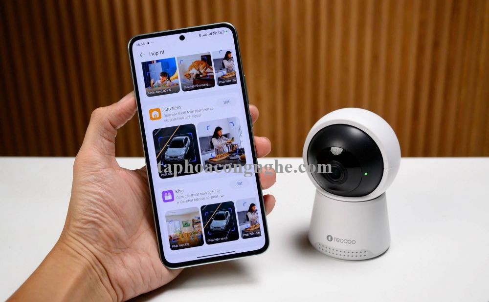 Reoqoo x10b 2K UHD Ai 360 P / T Camera trong nhà nhìn màu ban đêm phát hiện em bé khóc khói cháy trò chuyện thoại H265 Onvif 8s CLOUD lưu trữ video 28815 xt-x10b 10028815